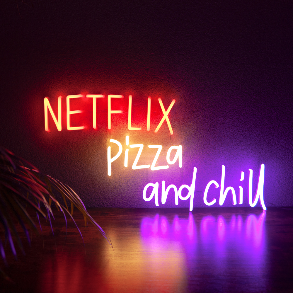 LED Neon Sign Netflix Pizza And Chill