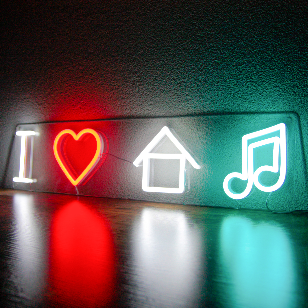 Verlichten Fjord blad Uniek LED Neon Sign I Love House Music - Neonverlichting - Kwaliteit