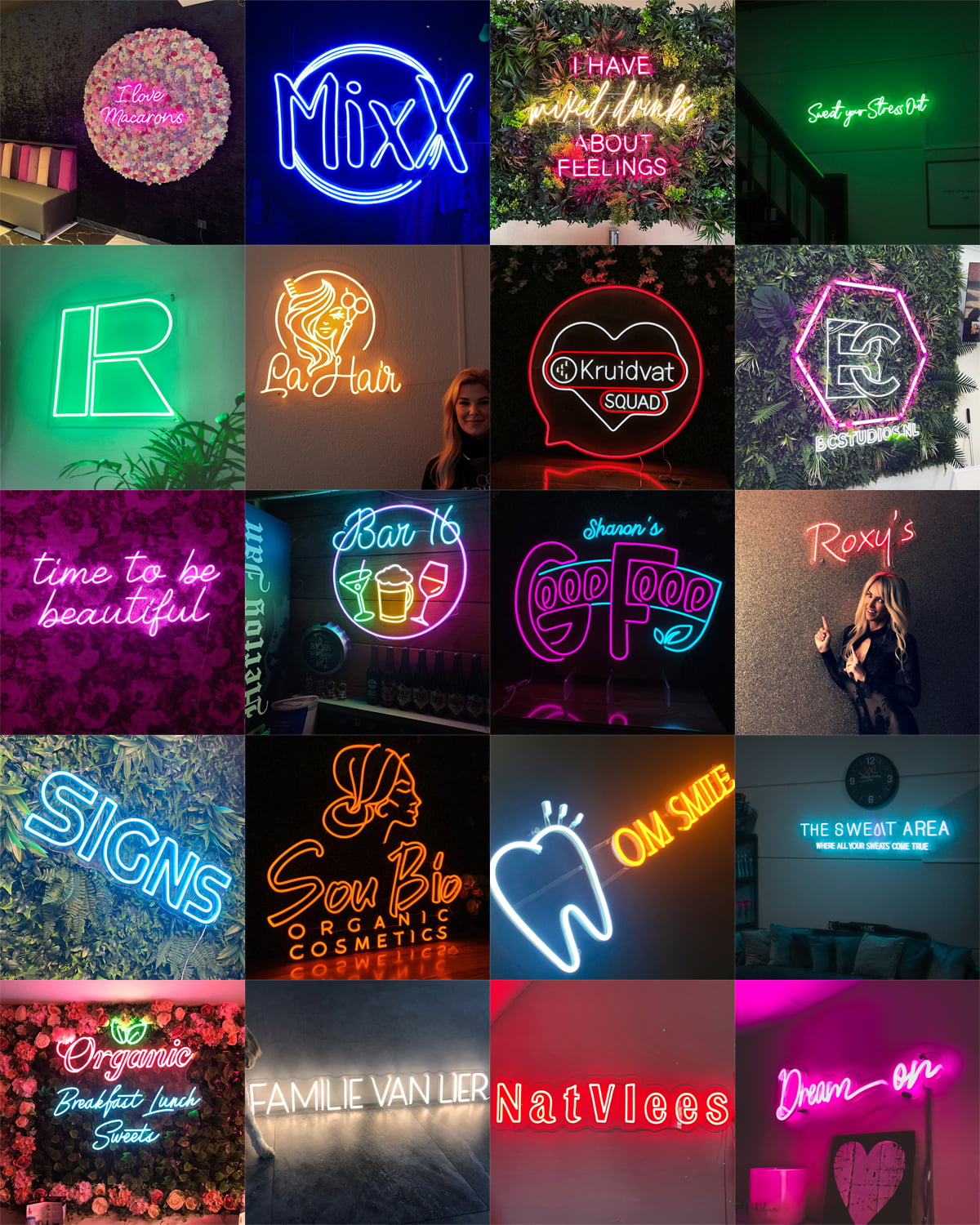 sfeerbaas portfolio neon signs neonverlichting